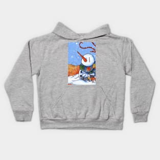 The First Snowman of the Season! Kids Hoodie